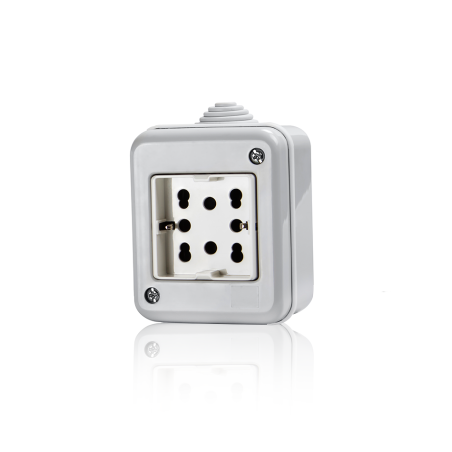Side Box IP40 2 moduli completo di presa Side