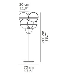 Oluce Lyndon H 200 Lampada da Terra per Esterno