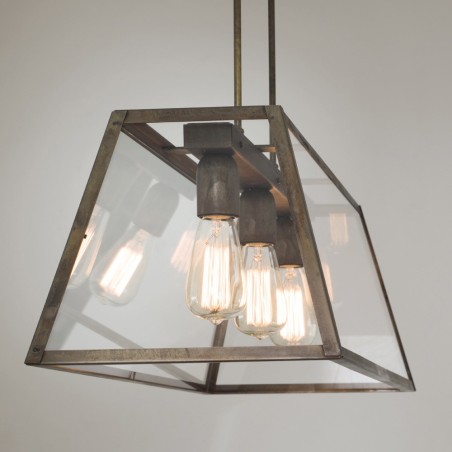 Il Fanale London Rettangolare 80x30 3 Luci Lampada a Sospensione