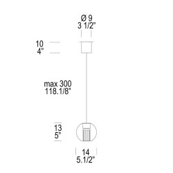 Leucos Fairy S Sphere Suspension lamp_B_Esclusa_Lampadina/e_NON_inclusa/e_Not_Included_Outlet_Outlet_Outlet_Outlet