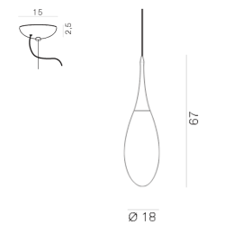 Spillo Suspension lamp_C_Esclusa_Lampadina/e_NON_inclusa/e_Not_Included