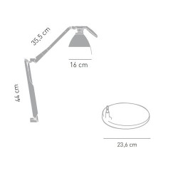 Luceplan Fortebraccio ø 16 On-Off Lampada da Tavolo
