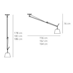 Tolomeo Off Center Silk Suspension lamp