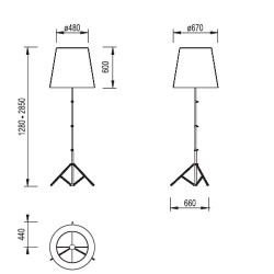 Pallucco Gilda Juta Lampada da Terra