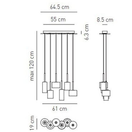 Spillray 6 Suspension lamp