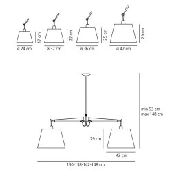 Tolomeo Swing Parchment Suspension lamp