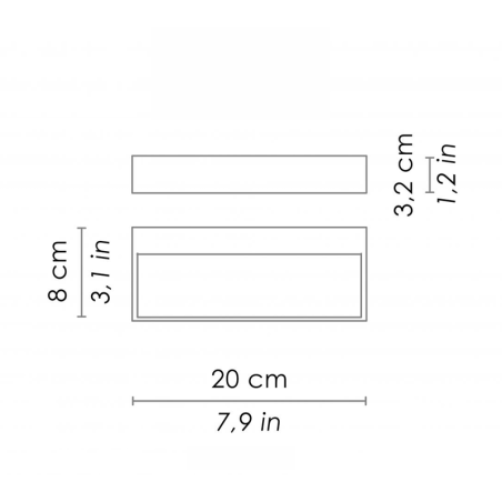 Ailati Bottom Lampada da Parete Rettangolare IP54