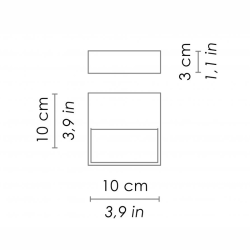 Ailati Bottom Lampada da Parete Quadrata IP54
