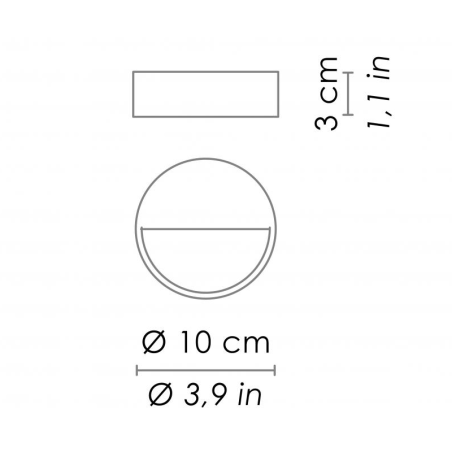 Ailati Bottom Lampada da Parete Tonda IP54
