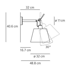 Artemide Tolomeo Lampada da Parete Diffusore ø 32