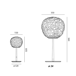 Meteorite Table lamp with stem | ProfessioneLuce