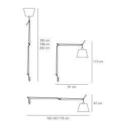 Artemide Tolomeo Mega Tavolo LED Dimmer Raso Lampada da Tavolo