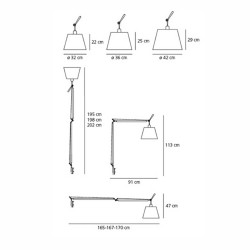 Artemide Tolomeo Mega LED Dimmer Pergamena Lampada da Tavolo