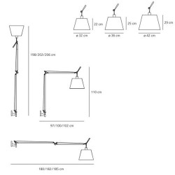 Tolomeo Mega Wall lamp Black with dimmer