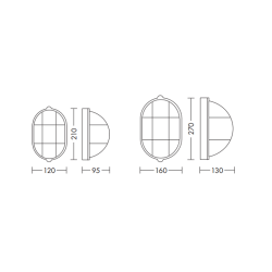 Cortese Oval Outdoor Wall Lamp IP65 | ProfessioneLuce