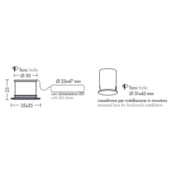 Mega Squared Led Recessed Spotlight IP65 | ProfessioneLuce