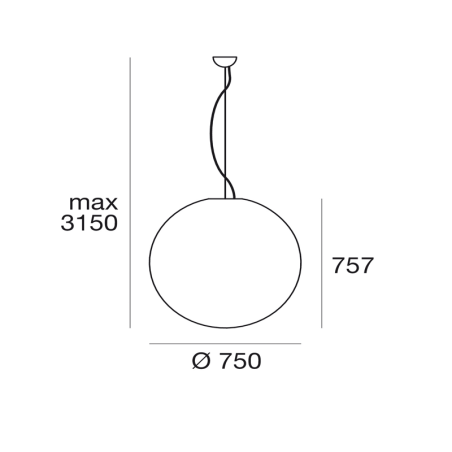 Linea Light Oh! Sfera ø 55 Lampada a Sospensione per Esterno