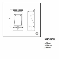 Goccia Quantum Verticale 3,2W Maschera Alluminio