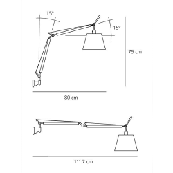 Artemide Tolomeo Basculante Raso Lampada da Parete