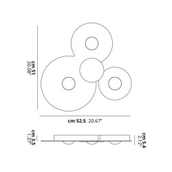 Lodes Bugia Triple Lampada da Soffitto