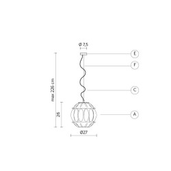 Ginger outdoor suspension lamp
