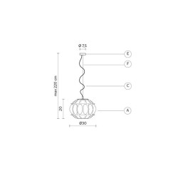 Ginger outdoor suspension lamp