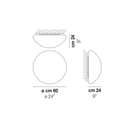 Vistosi Mia 60 Lampada da Parete/Soffitto