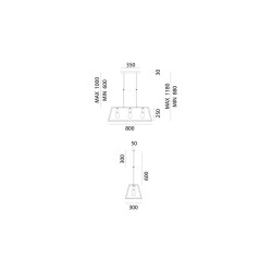 Il Fanale London Rettangolare 80x30 3 Luci Lampada a Sospensione