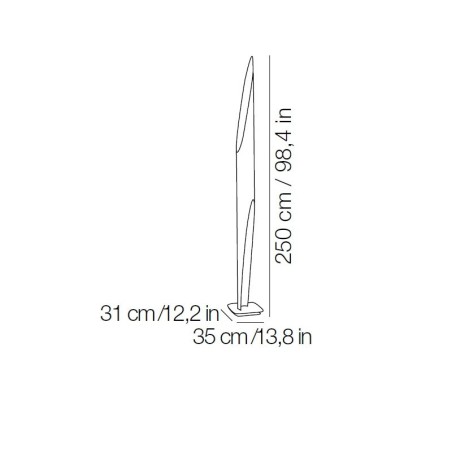 Kundalini Shakti 250 Base Satinata Lampada da Terra