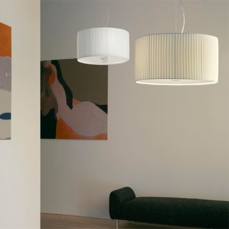 Modoluce Cilindro Lampada a Sospensione Plissè