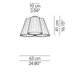 Modoluce Florinda 3 Plissé Ribbon Lampada da Soffitto