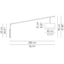 Modoluce Angelica Tessuto 200x96 Lampada da Parete