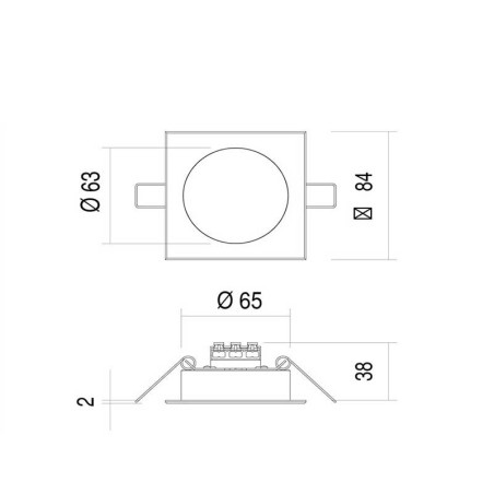 Emera 6W M R Incasso per controsoffitto 230Vac