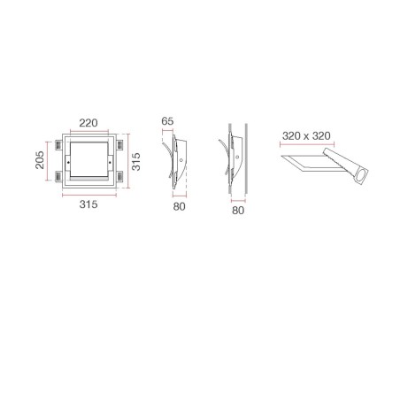 Recessed applique 2402