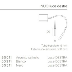 Letroh Nuo Luce Destra Lampada da Parete