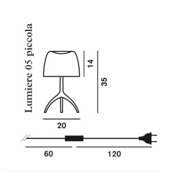 Foscarini Lumiere Piccola Con Dimmer Cromo Nero/Bianco Caldo Lampada da Tavolo Offerta
