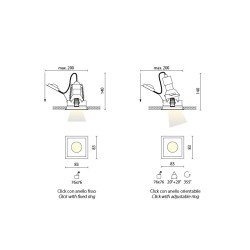 Aqlus Click  Faretto Quadro con Bordo Nero