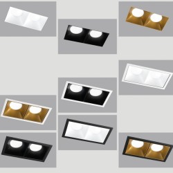 Aqlus Click  Faretto Quadro 2X con  Bordo Nero