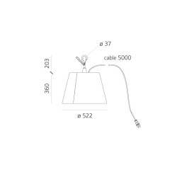 Artemide Tolomeo Outdoor Paralume Hook Lampada a Sospensione per Esterno