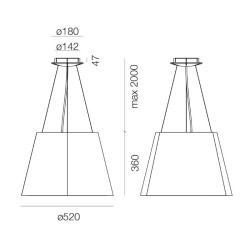 Artemide Tolomeo Paralume Outdoor Lampada a Sospensione per Esterno