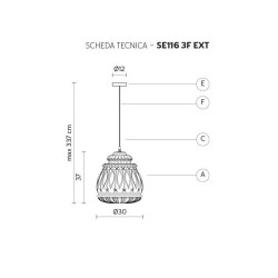 Karman Ginger Lampada a Sospensione per Esterno
