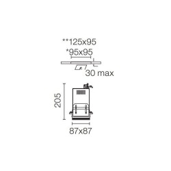 Flos Compass Box Recessed Small 1L Faretto ad Incasso