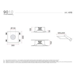 Belfiore 4110 Lampada da Incasso a Soffitto