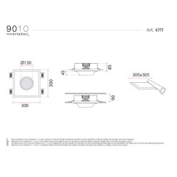 Belfiore 4111 Lampada da Incasso a Soffitto