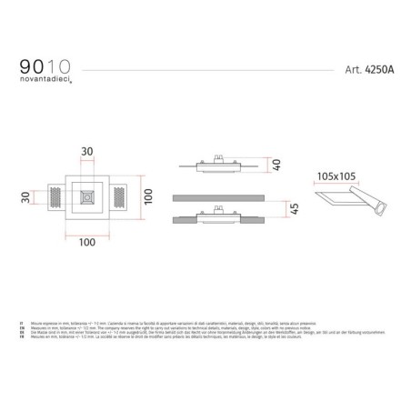 Belfiore 4250A Lampada da Incasso a Soffitto
