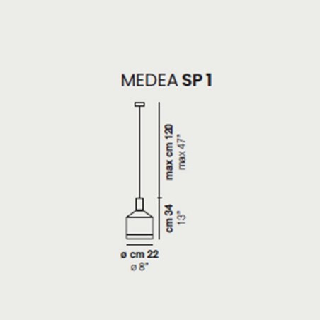 Vistosi Medea SP 1 Lampada a Sospensione