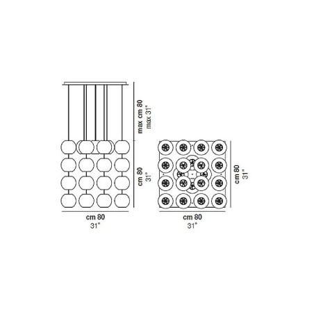 Vistosi Oto SP Cube Lampada a Sospensione