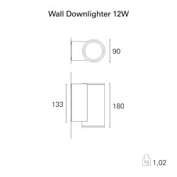 Pan Shock Downlight Lampada da Parete per Esterno