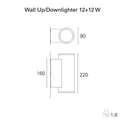 Pan Shock Uplight/Downlight Lampada da Parete per Esterno