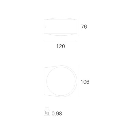 Pan Planet Uplight/Downlight Lampada da Parete per Esterno